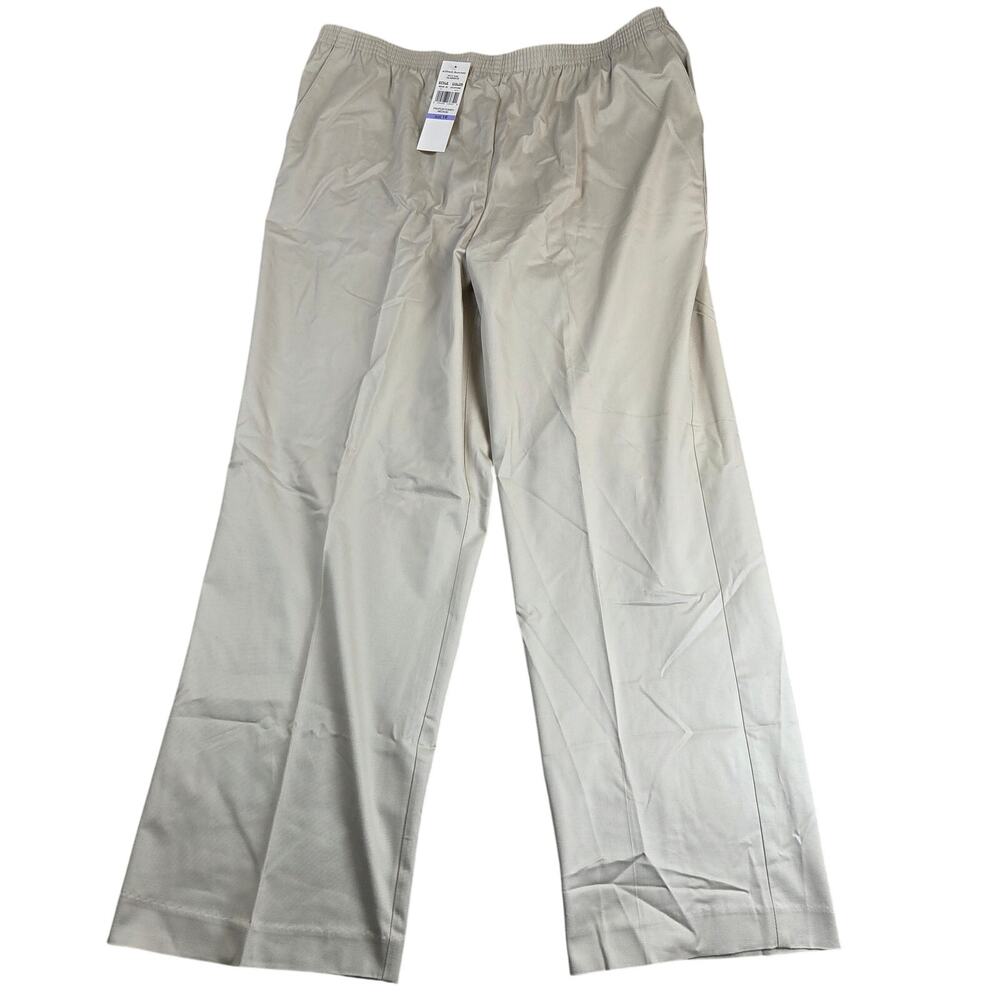 Alfred Dunner Womens 18 Classics Stone Pull On Pants Cotton Stretch 08529 NWT